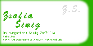 zsofia simig business card